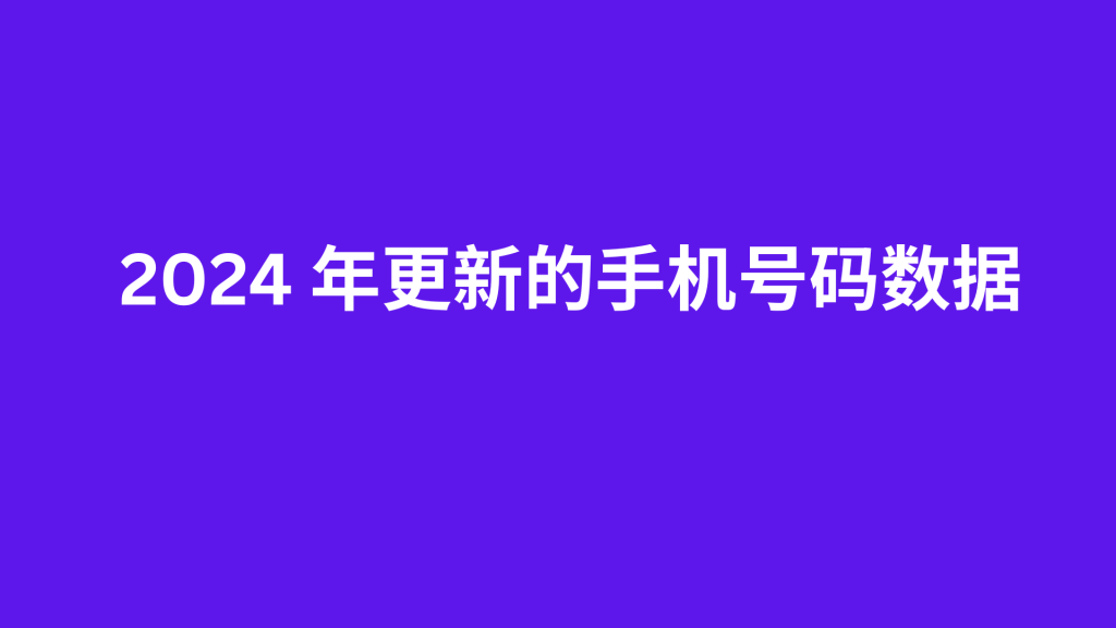 2024 年更新的手机号码数据 