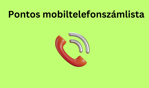 Pontos mobiltelefonszámlista