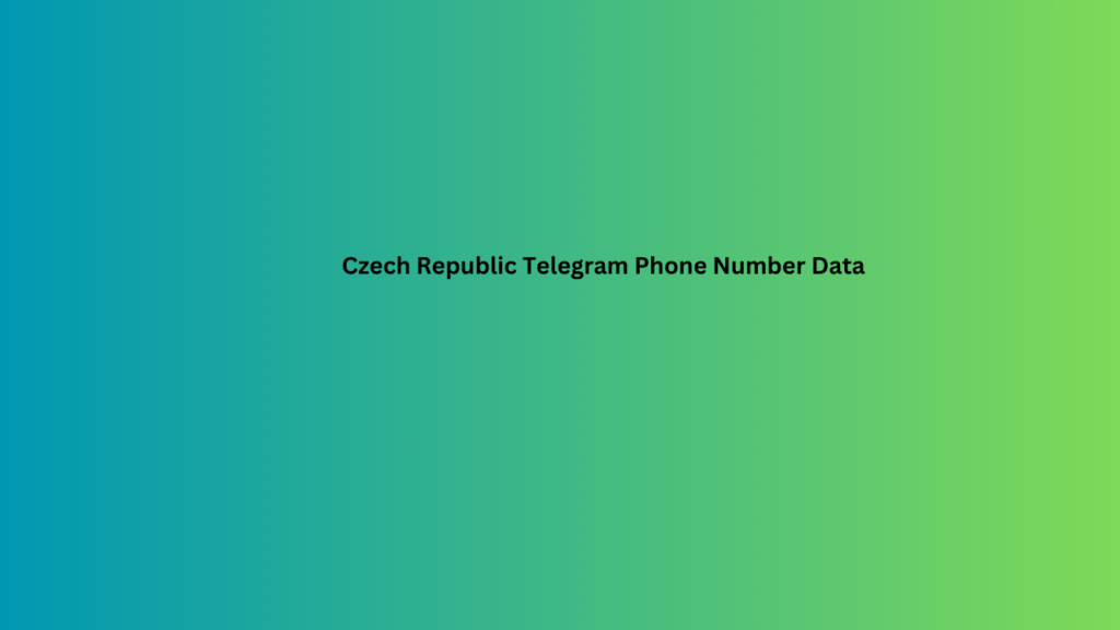 Czech Republic Telegram Phone Number Data