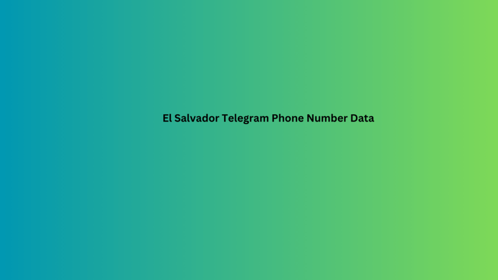 Egypt Telegram Phone Number Data