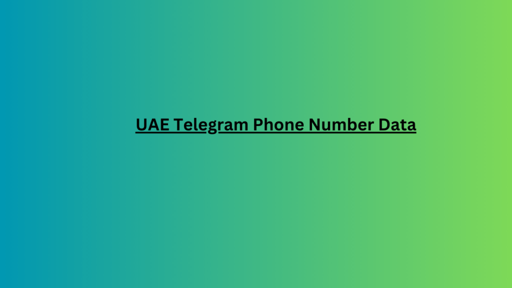 UAE Telegram Phone Number Data