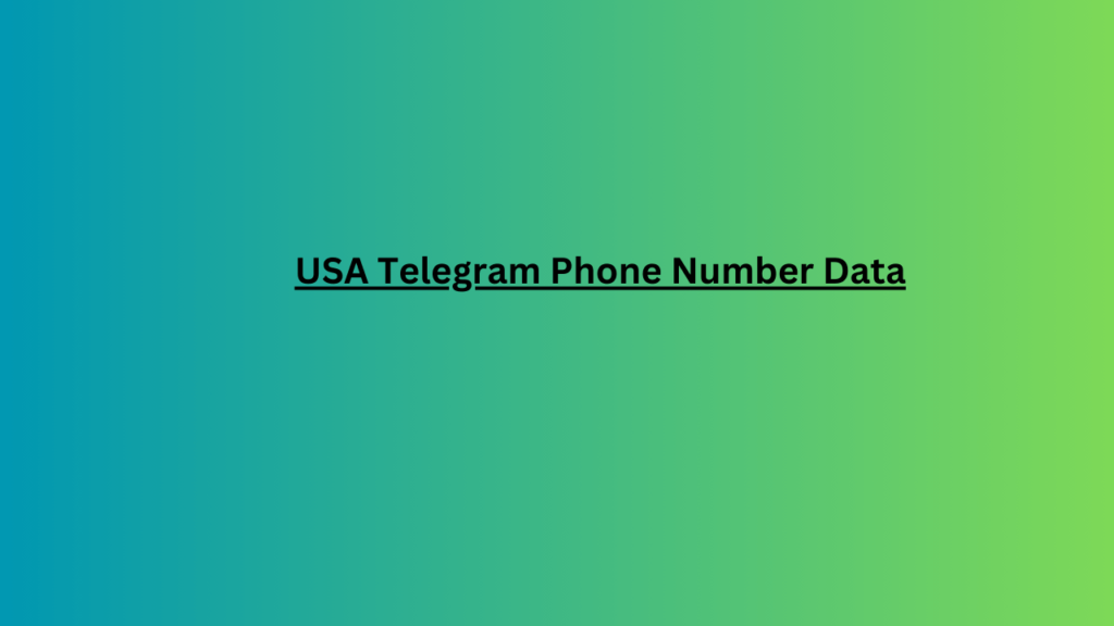 USA Telegram Phone Number Data